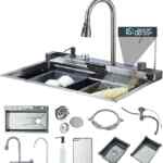 Fregadero de cocina doble con mezcladora y varios accesorios baja a su menor precio