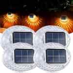 Juego de 4 lámparas LED decorativas para patio y exteriores recargable por panel solar bajan a un super precio