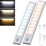 Juego de 2 lámparas LED recargables con sensor de movimiento bajan de precio