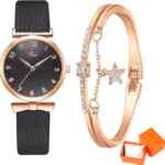 Set de regalo con reloj y pulsera con brillantes baja a su menor precio