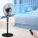 Ventilador de pedestal con altura ajustable y control remoto baja a su menor precio + cupón de $100 adicional