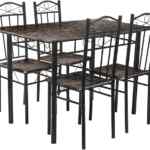 Comedor con 4 sillas estilo tipo mármol negro baja a su menor precio