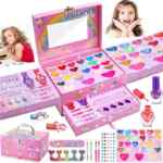 Juego de maquillaje para niñas con estuche y 47 piezas baja a su menor precio