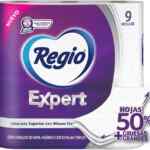 Papel higiénico Regio Expert con 9 rollos de hojas triples 50% más grandes y gruesas baja a su menor precio