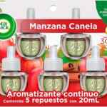 Aromatizante de ambiente Air Wick con 5 repuestos Manzana Canela baja a un gran precio