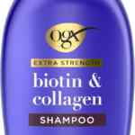 Shampoo extra fuerza OGX biotina y colágeno baja de precio + 10% adicional con Planea y Ahorra