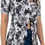 Remate en Blusa larga para mujer Ay Güey! estampado Frida Kahlo con flores baja a un excelente precio