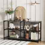 Mueble consola para estancia con acabado tipo mármol baja a su menor precio
