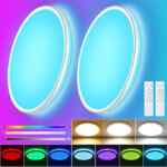 Remate en juego de 2 lámparas de techo LED con colores RGB y control remoto baja a su menor precio