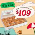 En Krispy Kreme Docena Glaseada Original a solo $109 pidiendo por Uber Eats