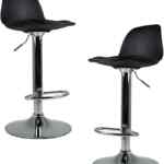 Juego de 2 sillas altas con altura ajustable, respaldo y asiento acojinado baja a un gran precio