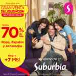 Últimos días de la Gran Venta de Liquidación en Suburbia: Hasta 70% de descuento + hasta 7 msi