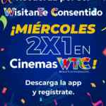 2x1 en boletos al cine en Cinemas WTC los miércoles si te registras en su programa de lealtad