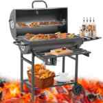 Asador de carbón de 2 niveles con ruedas baja de precio