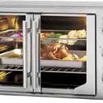 Horno con freidora de aire Oster extra grande con puertas estilo french en su menor precio + 15 meses sin intereses