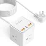 Multicontacto eléctrico con entradas USB y cable de 3 m baja de precio