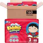 Pañales para bebé Kiddies Antifugas Etapa 3 con 160 piezas bajan a un gran precio