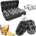 Juego de 2 moldes de silicona para hielos de calavera baja de precio