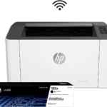 Impresora laser en negro HP 107W con scanner integrado e impresión smart baja a su menor precio