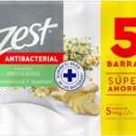 5 pack jabones Zest antibacterial Manzanilla y Jengibre bajan a un gran precio