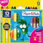 Crayones Jumbo Paper Mate con 12 colores baja a un excelente precio