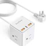 Multicontacto extensión con entradas USB y cable de 1.5 m baja de precio