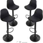 Juego de 4 sillas altas para bar con respaldo y asiento acolchado bajan a un excelente precio