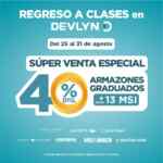 Venta Especial de Regreso a Clases Devlyn: 40% de descuento en armazones graduados + hasta 13 msi: