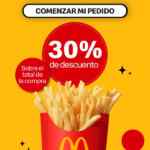 Cupón McDonalds Big Fest: 30% de descuento en tus pedidos por la app