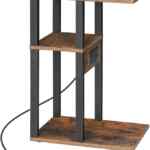 Cupón de $100 de descuento en Mesa lateral de 3 niveles de madera y metal con enchufes eléctricos y USB