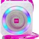 Oferta flash en Máquina de karaoke Bluetooth recargable RockJam con 2 micrófonos baja de precio