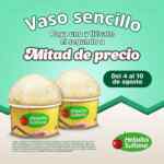 En Helados Sultana llévate el segundo vaso sencillo a mitad de precio