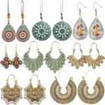 Juego de 8 pares de aretes estilo boho chic bajan de precio