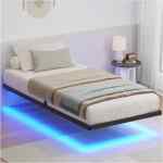 Base de cama matrimonial flotante con luz LED baja de precio + 15 meses sin intereses