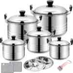 Batería de cocina de acero inoxidable de 12 piezas baja de precio