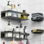 Juego de 4 estantes para baño de aluminio bajan a un gran precio