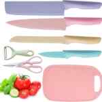 Juego de cuchillos de cocina con tijeras, pelador y tabla bajan de precio
