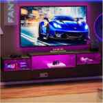 Mueble de TV centro de entretenimiento flotante con luces LED baja a un precio buenísimo