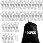 Juego de 100 pinzas de acero inoxidable para colgar ropa bajan de precio