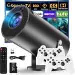 Videoproyector portátil 4K con emulador de juegos y 2 controles inalámbricos baja a un tremendo precio