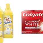 Combo Suavitel Cuidado Superior 850 ml con 3 piezas + 2 pack pasta dental Colgate Luminous White Brilliant bajan de precio