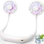Ventilador de cuello recargable con luces LED y aromaterapia a un precio buenísimo