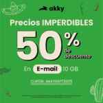Cupón Akky de 50% de descuento en e-mail de 10GB para tu dominio