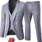 Traje slim fit para hombre de 3 piezas con saco, pantalón y chaleco a un excelente precio + 6 meses sin intereses