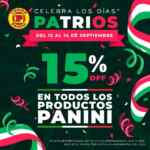 Días Patrios Panini: 15% de descuento en todos los productos este fin de semana