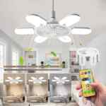 Ventilador de techo con entrada de foco, luces LED y control remoto a un precio buenísimo