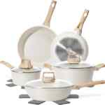 Batería de cocina de 12 piezas de granito antiadherente baja a su menor precio + 6 meses sin intereses