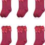 Paquete de 6 pares de calcetines para niña con moño bajan de precio