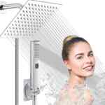 Combo regaderas de baño con 2 piezas: regadera de ducha de lluvia + regadera de mano con manguera de 1.5 m en su precio más económico