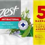 Ahorra pack jabones Zest Antibacterial Tomillo y Té Verde con 5 piezas baja a un tremendo precio